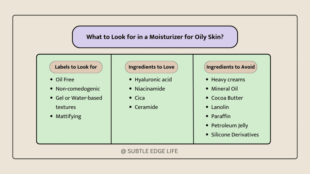 What to look for in a moisturizer for oily skin? inforgraphic